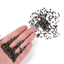 Стеклянные бусины цвета металлик SEED-N005-001-D03