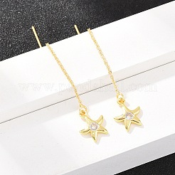 Латунная прозрачная кубическая циркония резьба для ушей&nbsp;EJEW-H182-05A-G