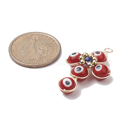 Подвески лэмпворк ручной работы от сглаза из латуни&nbsp;PALLOY-TA00036-04