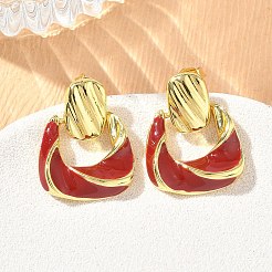 Boucles d'oreilles pendantes en laiton et émail pour femmes&nbsp;KK-CBA760A-12G