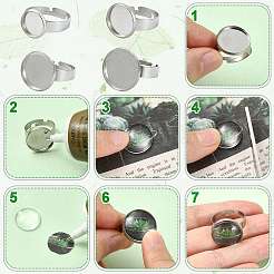 24 Stück 4 Stile verstellbare Fingerringe aus 304 Edelstahl&nbsp;DIY-FS0010-54