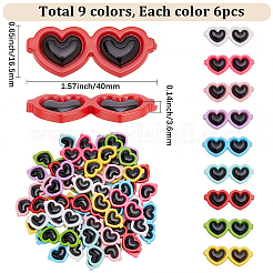 54 Stück 9 Farben undurchsichtige Harz-Cabochons&nbsp;RESI-SC0006-74