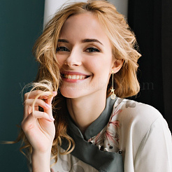 2 пара асимметричных серег в 2 стилях с планетами в форме кошачьего глаза и латунными звездами EJEW-AN0002-20