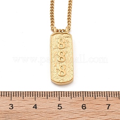 304ステンレススチール長方形数字ペンダントネックレス  18KGP本金メッキ  数8  16.14インチ（41cm）&nbsp;NJEW-D300-01G-08