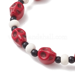 Браслеты из синтетической бирюзы и стеклянных бусин BJEW-JB12170-02