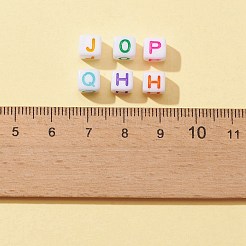 DIY プレッピー ブレスレット メイキング キット  手作りポリマークレイへいし＆アクリルレタービーズ付き  伸縮性のある糸  ミックスカラー&nbsp;DIY-FS0003-18