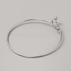 変色しない304ステンレススチールのバングル  ステンレス鋼色  内径：2-5/8インチ（6.8cm）&nbsp;BJEW-WH20001-01B