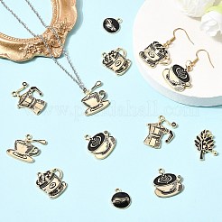 30 colgante de esmalte de aleación de café mezclado de 6 estilos&nbsp;ENAM-CJ0007-64