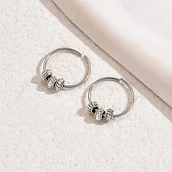 Классические винтажные латунные серьги-кольца рондель DY8835