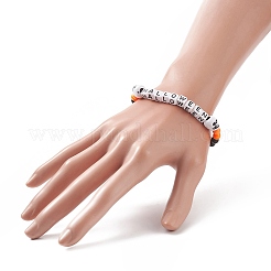 Bracelets extensibles en perles acryliques sur le thème d'halloween&nbsp;BJEW-JB09193-02