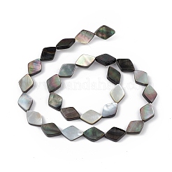 Нити бусин из натуральной черной ракушки для губ SHEL-M018-16