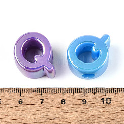 Cuentas europeas de acrílico opaco chapadas en uv&nbsp;OACR-M027-03Q