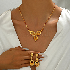 Set di orecchini e collane vintage alla moda con occhio di cavallo in ferro per donna&nbsp;PO3797-2