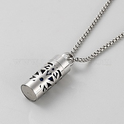 Colliers pendentifs en forme de bouteille de parfum à colonne creuse&nbsp;NJEW-WH0013-28