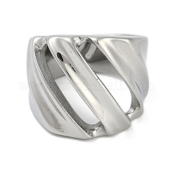 304ステンレススチール指輪  女性用プレーンバンドリング  ステンレス鋼色  21mm  usサイズ8（18.1mm）&nbsp;RJEW-D083-11P-F