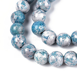 Окрашенные синтетические нити окаменелых бусин G-T139-6mm-66G