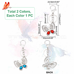 2шт брелок из сплава 2 цветов со стразами&nbsp;KEYC-WR0001-06