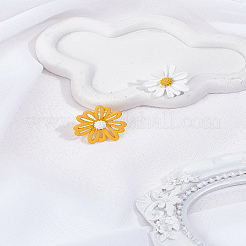 1 пара акриловых сережек-гвоздиков в виде цветка маргаритки&nbsp;EJEW-LP0013-05C