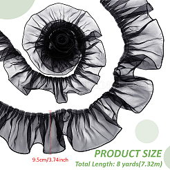 Плиссированная кружевная лента из органзы&nbsp;OCOR-WH0097-42A