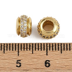 Латунные микро проложить кубического циркония бусы KK-L241-10G