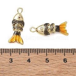 Anhänger aus Messing mit Mikropavé-Fassung aus orange-roten Zirkonia&nbsp;KK-A268-05G-D05