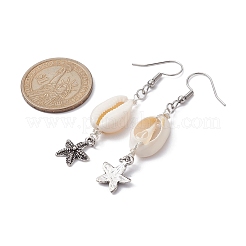 Болтающийся серьги оболочки естественно EJEW-JE05441-03