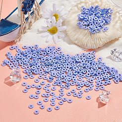 10 нить плоских круглых бусин из полимерной глины ручной работы CLAY-PH0001-44M