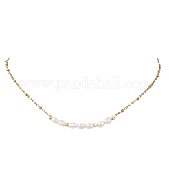 Подвеска из натурального жемчуга с бусинами из риса&nbsp;NJEW-JN05782