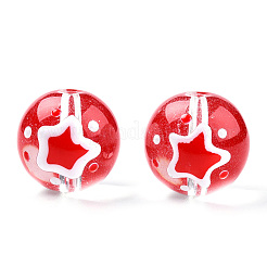 Прозрачное стекло с эмалевыми бусинами LAMP-T011-21B