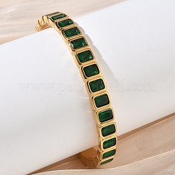 Bracelets manchettes en acier inoxydable 304 et zircon cubique pour femmes&nbsp;BJEW-T031-01C