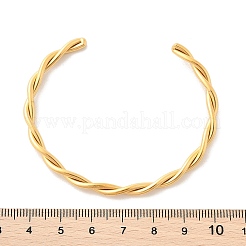 Ионное покрытие (ip) 304 нержавеющая сталь витая веревка браслеты манжеты BJEW-P296-01G