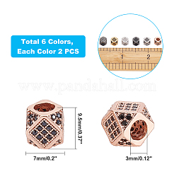 Стойки обшивки латунь кубического циркония бусы&nbsp;ZIRC-FH0001-01