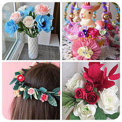 4 рулон 4-х цветной гофрированной бумаги в рулонах&nbsp;DIY-TA0013-18B