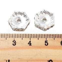 Стойка покрытие латунь кристалл горный хрусталь шестигранные разделительные бусины KK-S379-13P