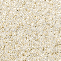 MIYUKIラウンドロカイユビーズ  日本製シードビーズ  （rr592)アンティークアイボリーパールセイロン  15/0  1.5mm  穴：0.7mm  約27777個/50g&nbsp;SEED-X0056-RR0592