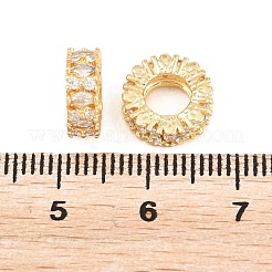 Messing Micro Pave klare Zirkonia europäische Perlen&nbsp;KK-B186-20G
