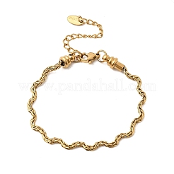 Armbänder aus 304er Edelstahl im Singapur-Stil für Damen&nbsp;BJEW-A158-02I-G
