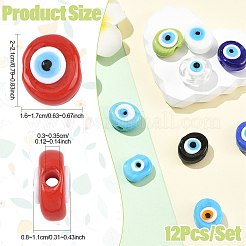 12 stücke 12 farben handgemachte böse auge Bunte Malerei perlen&nbsp;LAMP-FS0001-76