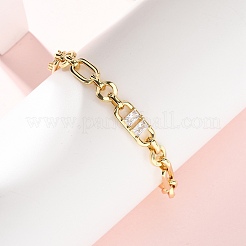 Armbänder aus Messing mit Ring- und Büroklammer-Motiv&nbsp;BJEW-D458-05G-02