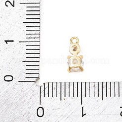 真鍮マイクロパヴェクリアキュービックジルコニアペンダント  フラットラウンドのチャーム  18KGP本金メッキ  8.5x4.5x2.5mm  穴：1mm&nbsp;KK-D225-01G