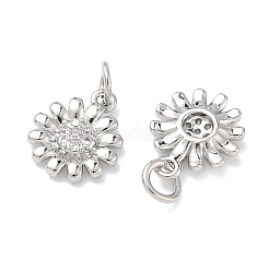 Латунные микропаве прозрачные подвески с фианитом&nbsp;KK-P349-10P