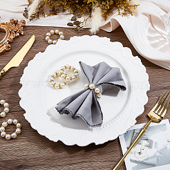 Пластиковые кольца для салфеток с искусственным жемчугом и стразами&nbsp;AJEW-WH0434-75