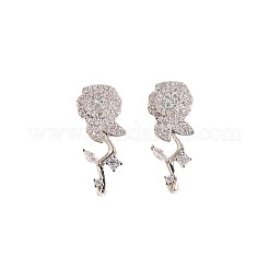 Valentinstag-Ohrstecker aus Edelstahl 304 mit klaren Zirkonia&nbsp;WGA5FB3-04