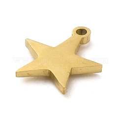 301ステンレススチールペンダント  ラインストーン付き  ゴールドカラー  スター  14.5x13x2mm  穴：1.5mm&nbsp;STAS-K266-02C-G