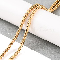 Brins de perles d'hématite non magnétiques synthétiques galvanisées&nbsp;G-H027-C01-02