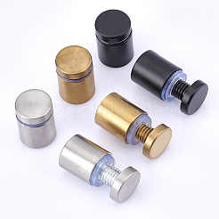 201ステンレスネジセット  シリコンリング付き  アクリル板アクセサリー  ミックスカラー  2.7x1.9cm  4セット /バッグ&nbsp;FIND-AR0001-43