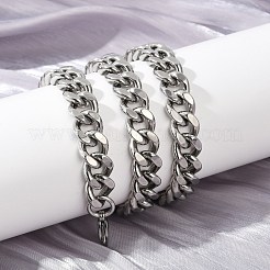 Ожерелья из кубинской цепи из нержавеющей стали 304 для мужчин&nbsp;NJEW-D301-01P