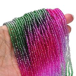 Brins de perles de verre peints transparents&nbsp;X1-DGLA-A034-T2mm-A06