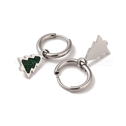 3 пара 3 стилей рождественских серег-колец и гвоздиков из нержавеющей стали 304 для женщин EJEW-K279-11B-P