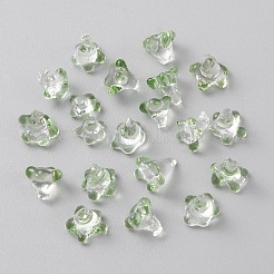 高ホウケイ酸ガラスビーズ  穴なし/ドリルなし  花  芝生の緑  5~7x6~7x6~7mm&nbsp;GLAA-WH0031-60C